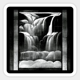 Frank Lloyd Wright Arts and Crafts Stained Glass Waterfall Sticker